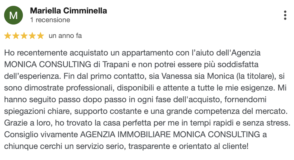 Recensione cliente Monica Consulting 12