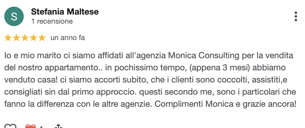 Recensione cliente Monica Consulting 9