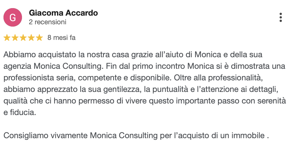 Recensione cliente Monica Consulting 13