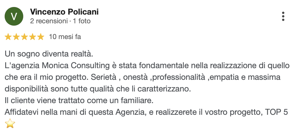 Recensione cliente Monica Consulting 8