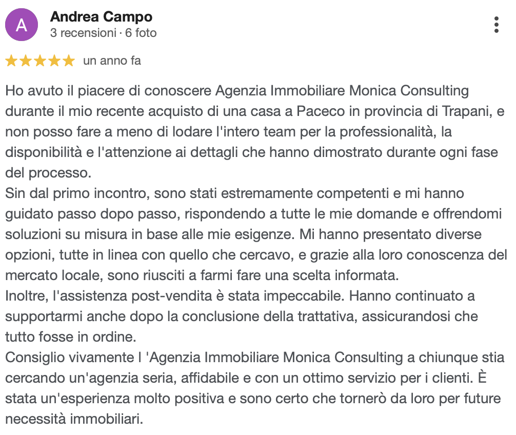 Recensione cliente Monica Consulting 2