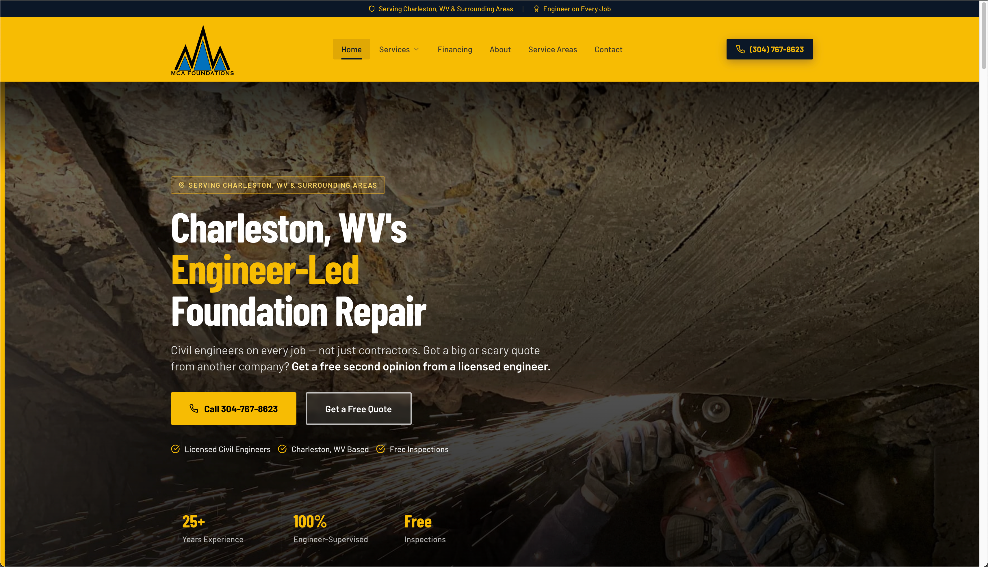 Professional website redesign created for a small business