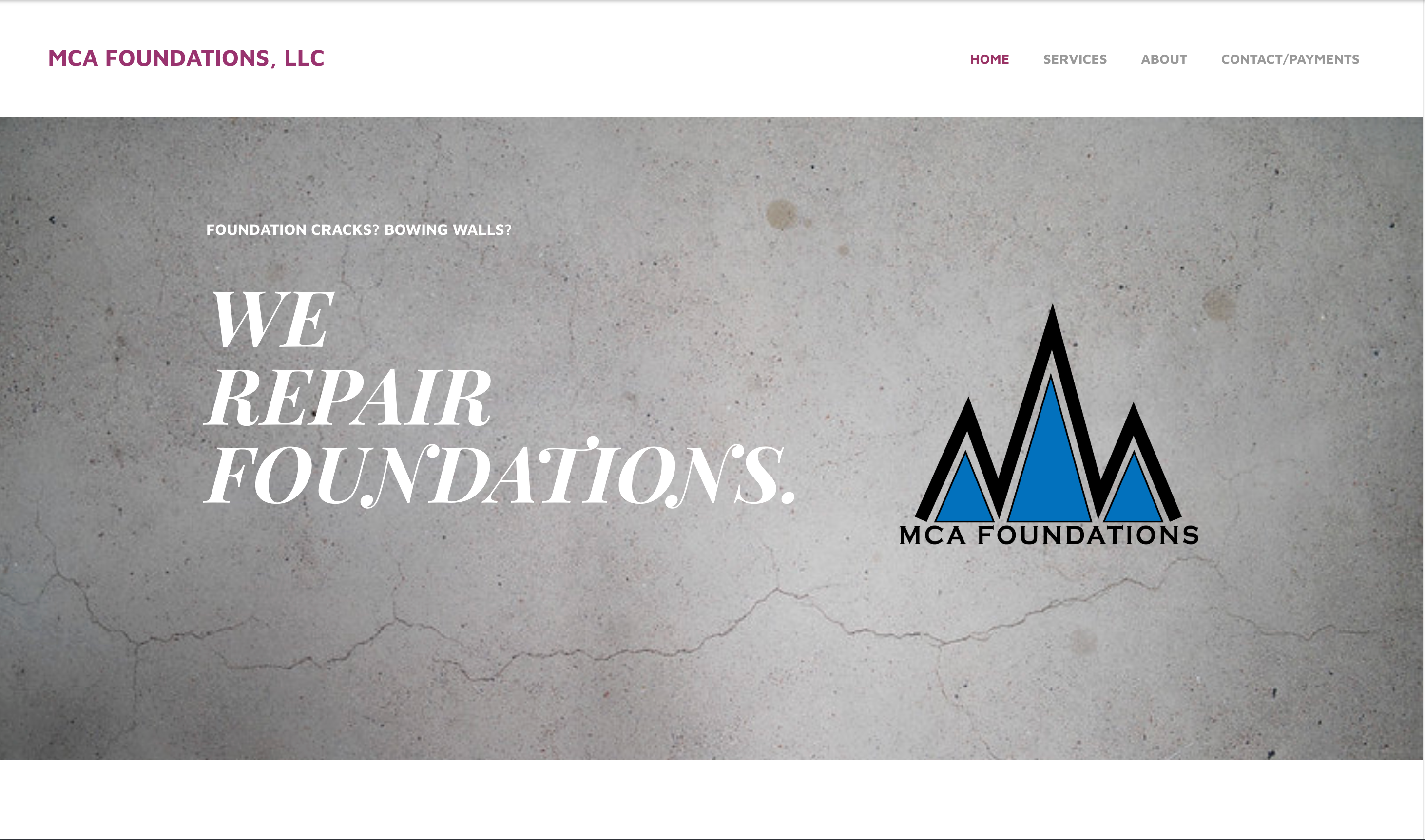 Outdated small business website before redesign