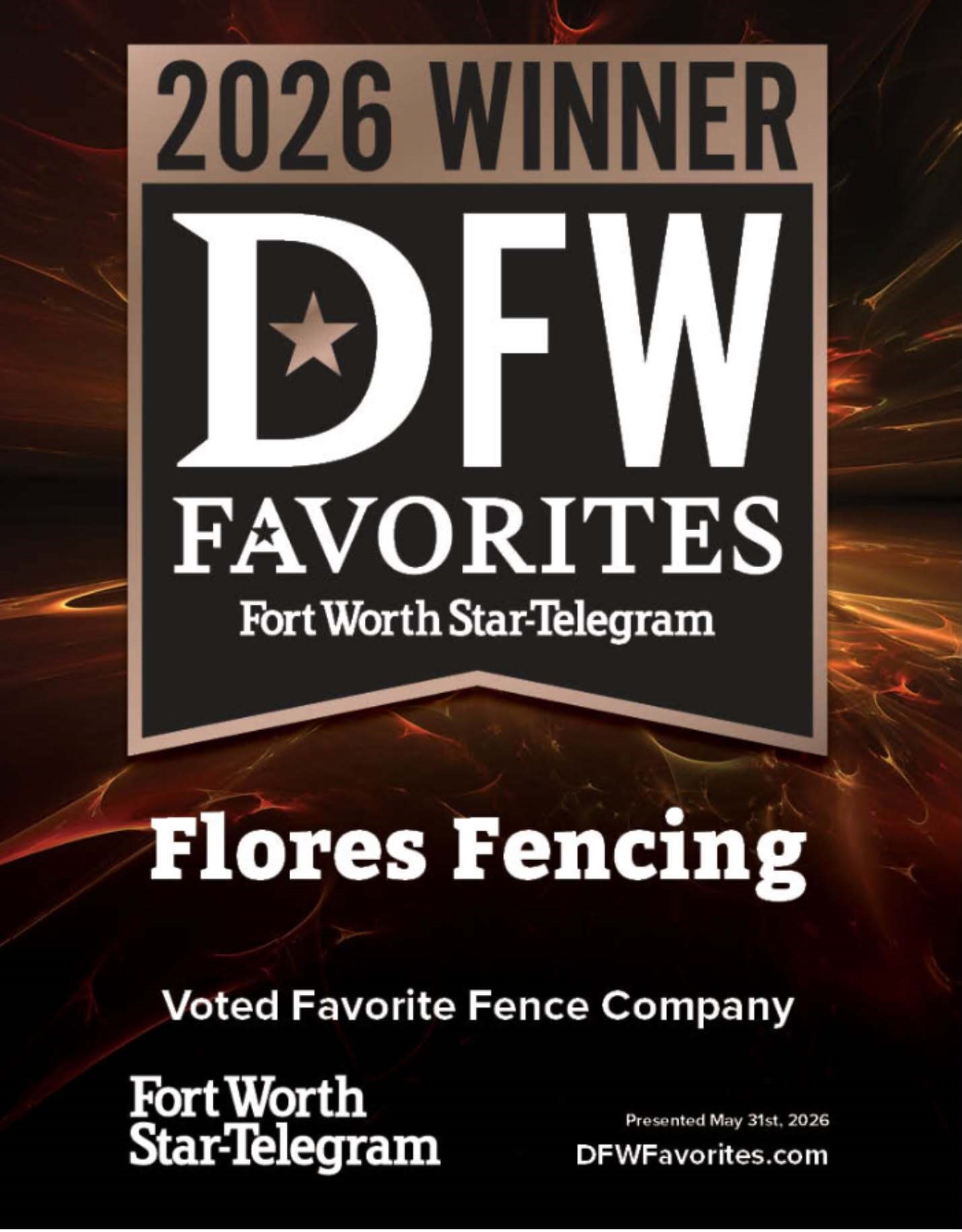 Flores Fencing DFW Favorites recognition