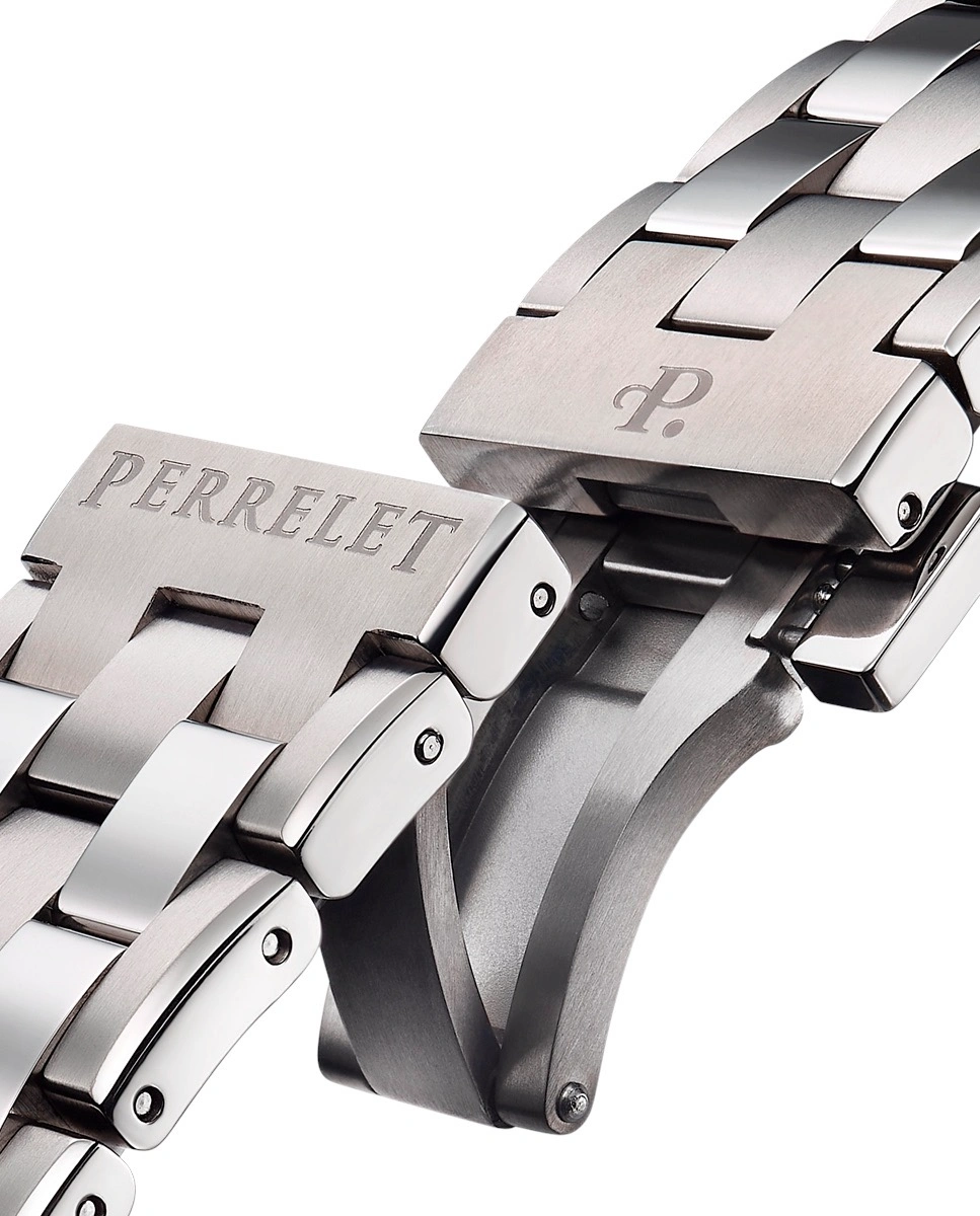 Rear view of the Perrelet Turbine Casino Roulette with sapphire case back and decorated P-331-MH movement