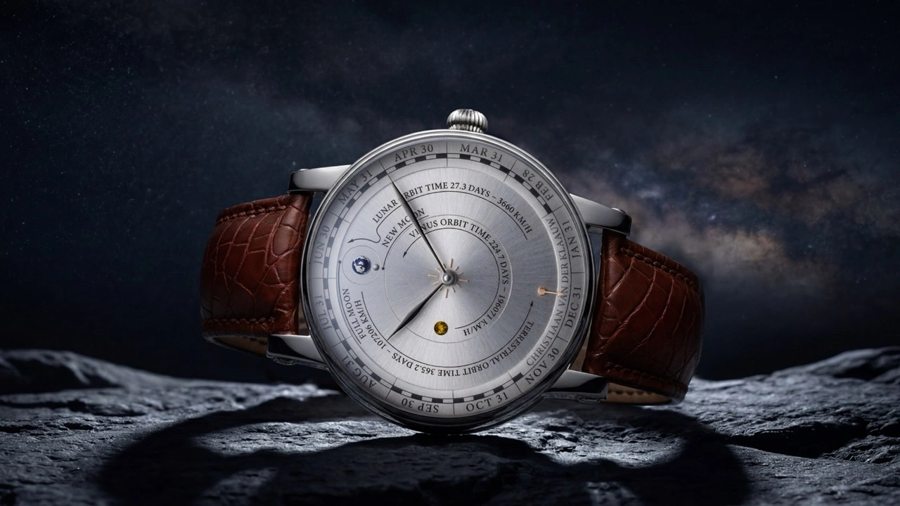Christiaan van der Klaauw Venus Zodiac and Venus Annual Calendar with planetary discs displayed on the dial