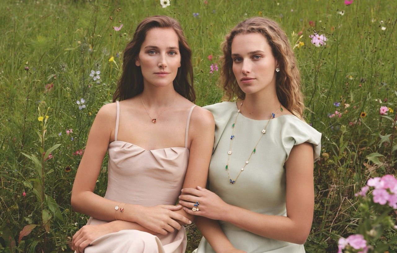Van Cleef & Arpels Lady Lucky Spring Butterfly watch with mother-of-pearl blossoms