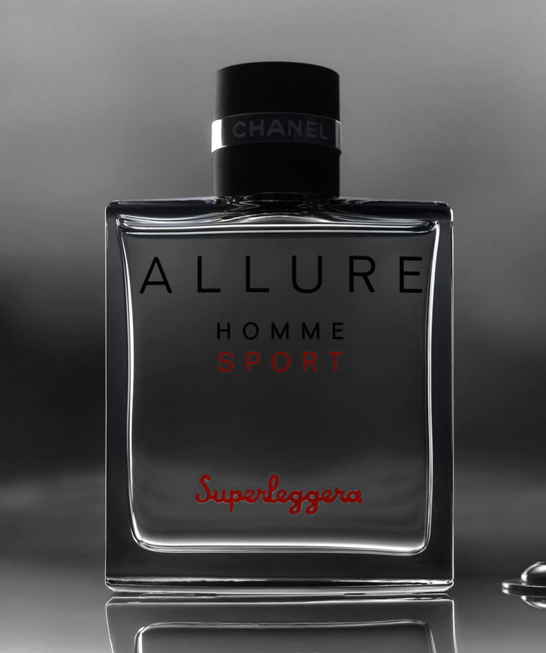 CHANEL ALLURE HOMME SPORT SUPERLEGGERA fragrance bottle with sporty design