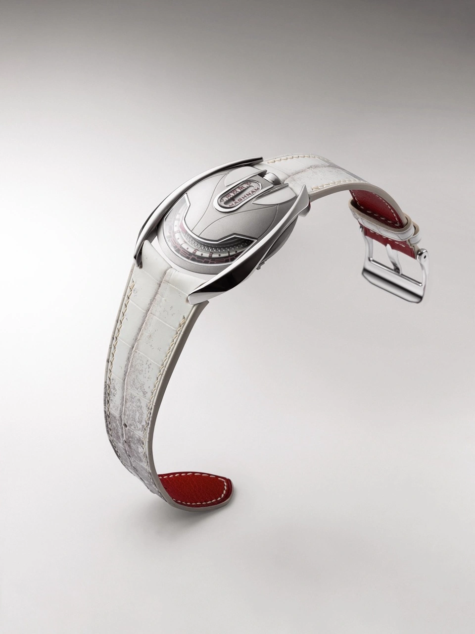 Maghnam Mohareb new-generation watch with Argent Crimson and Deep Blue armour configurations