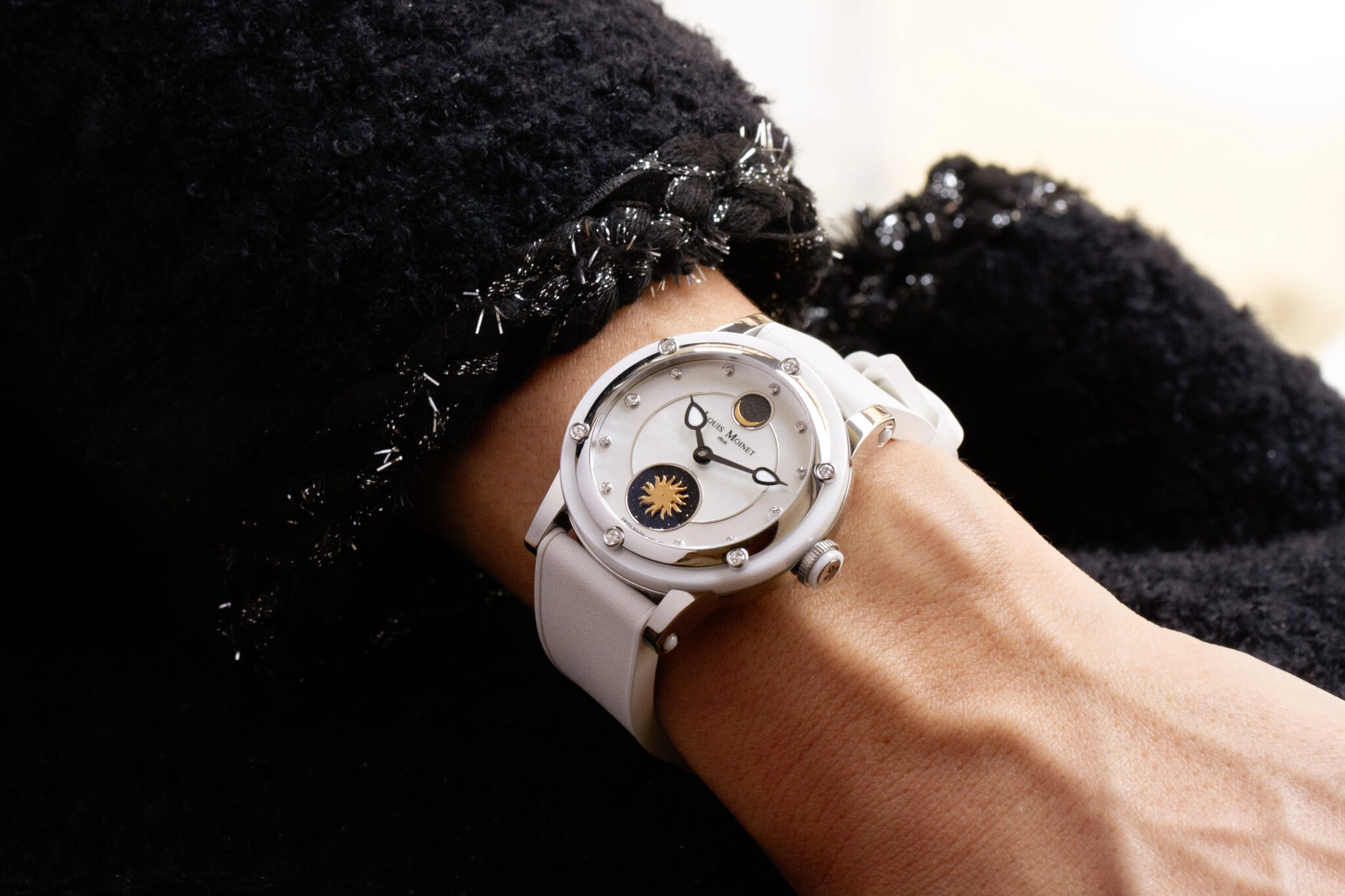 Louis Moinet SKYDANCE caseback revealing the automatic movement and cosmological oscillating weight