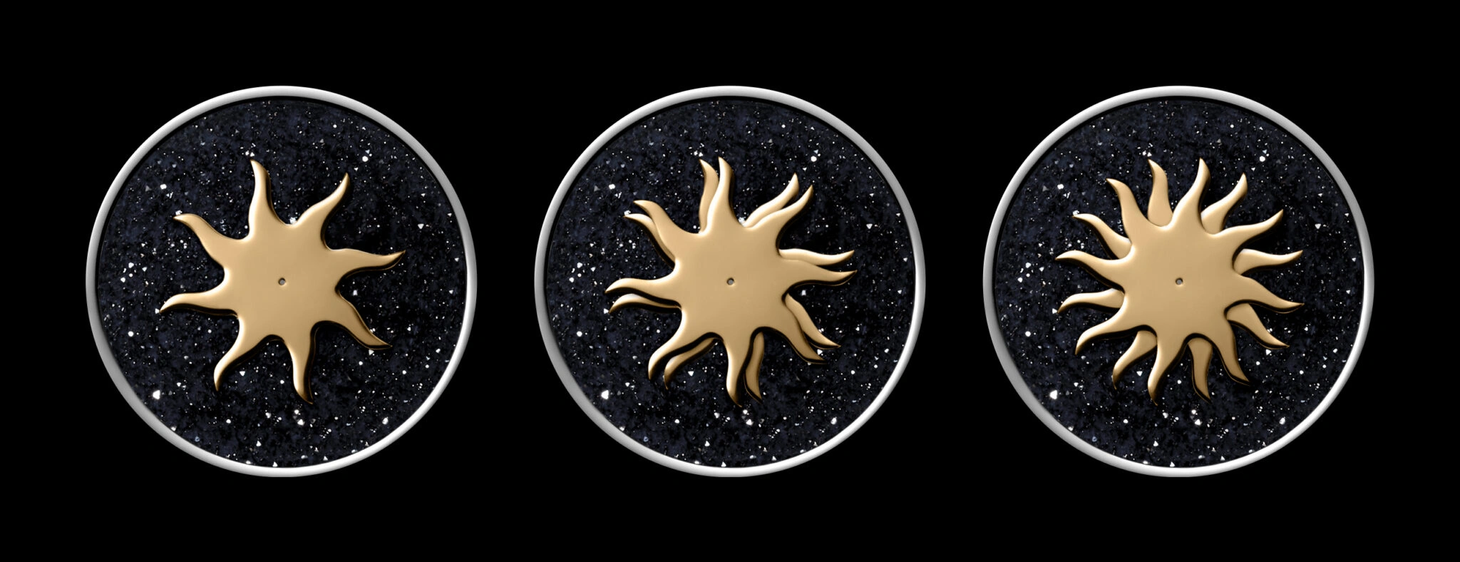Profile view of the Louis Moinet SKYDANCE titanium case with white ceramic bezel and cabochon lugs