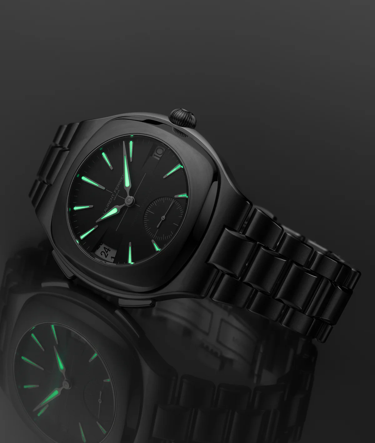 Laurent Ferrier Sport Traveller Slate Grey grade 5 titanium case and integrated bracelet