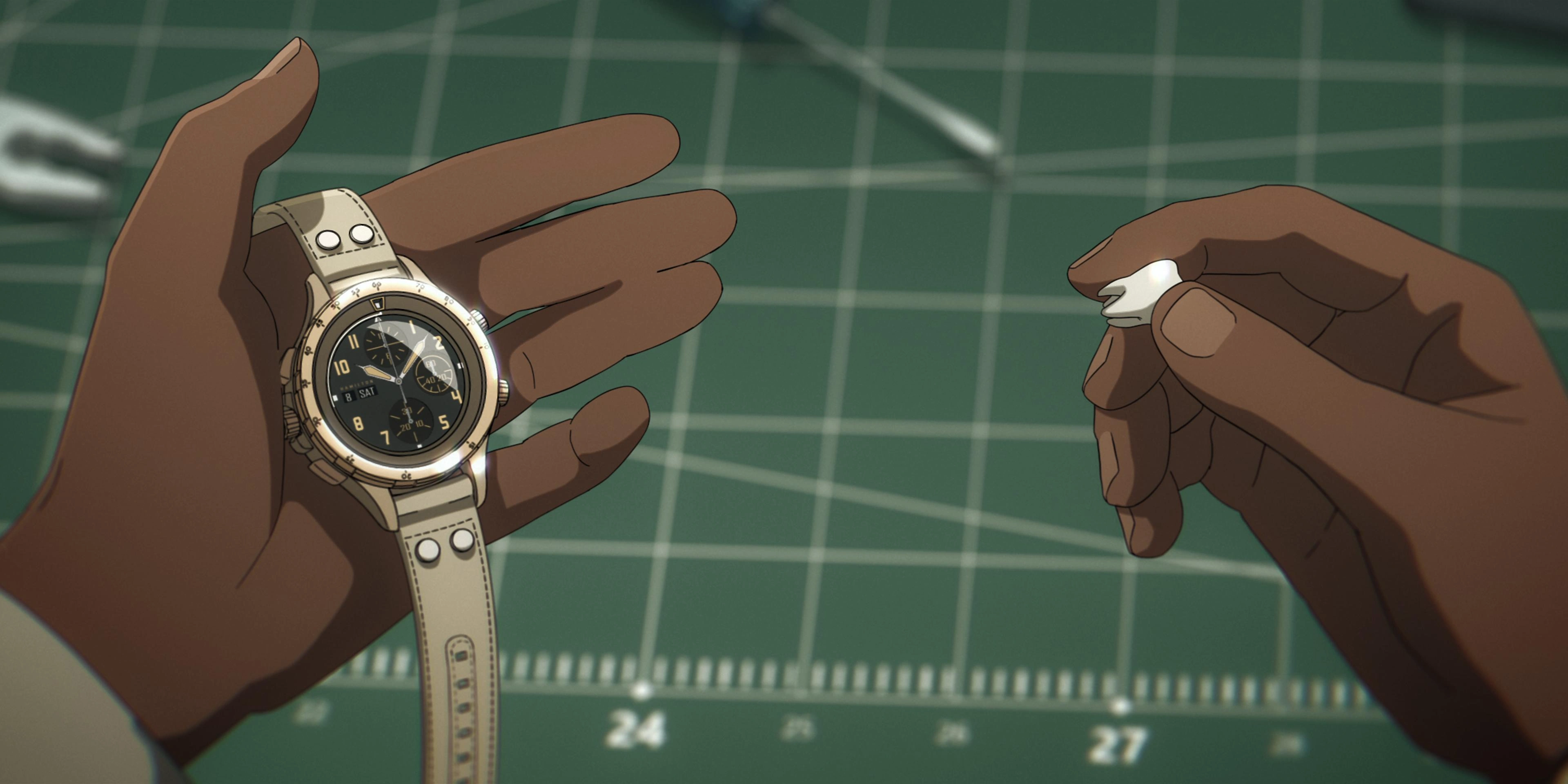 Close-up of Hamilton Khaki Navy Frogman and Khaki Field Expedition referencing their role in Splinter Cell: Deathwatch