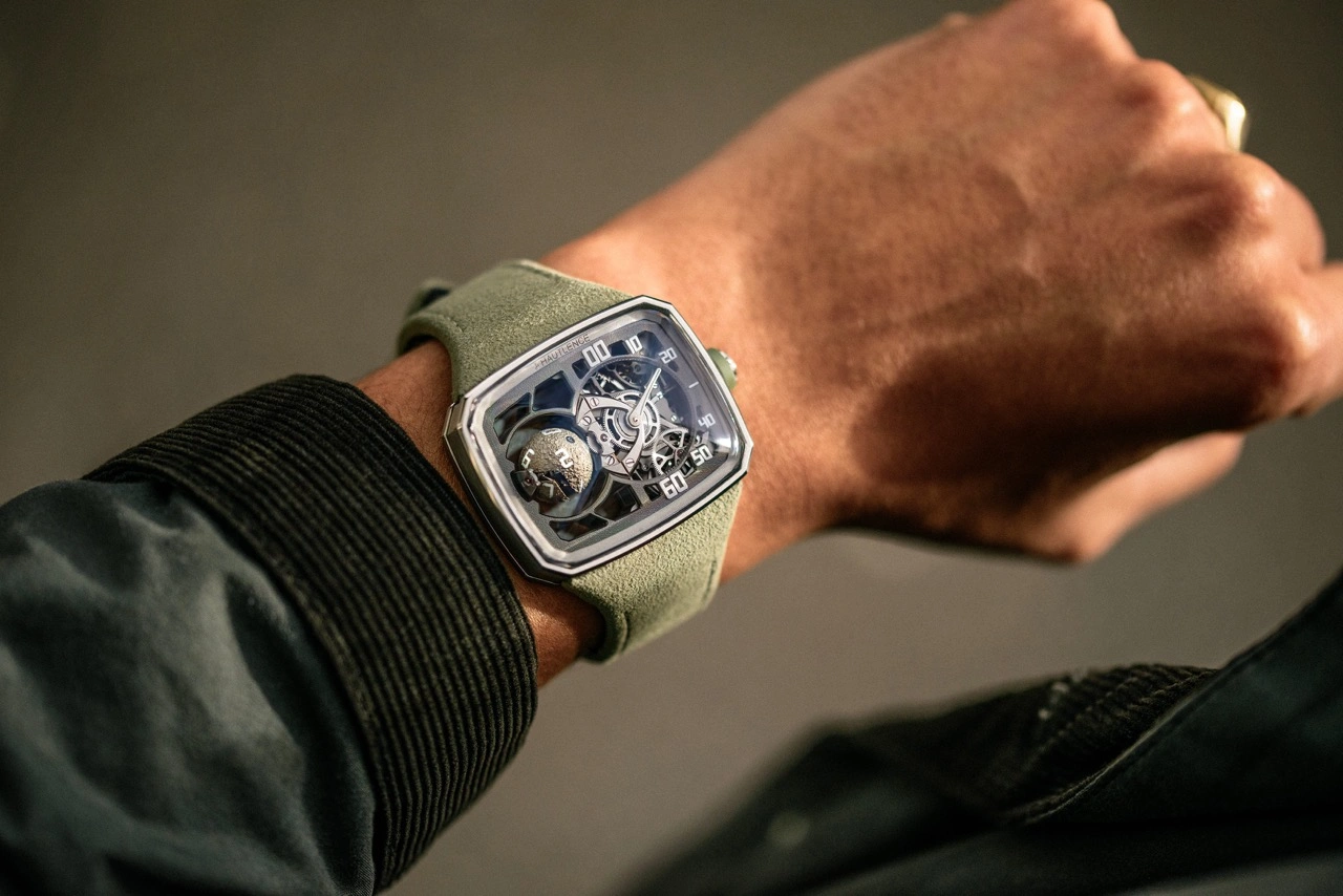 Hautlence Sphere Series 4 showing the three-axis jumping-hour sphere and retrograde minute display