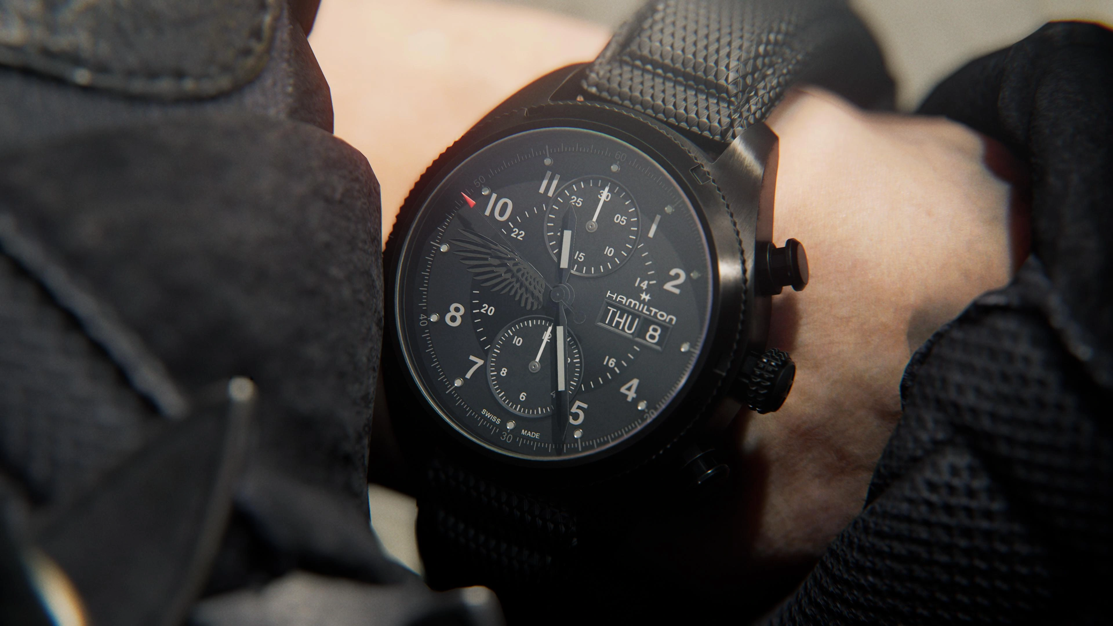 Hamilton Khaki Field Auto Chrono Resident Evil Requiem Limited Edition with black PVD case and tactical design cues