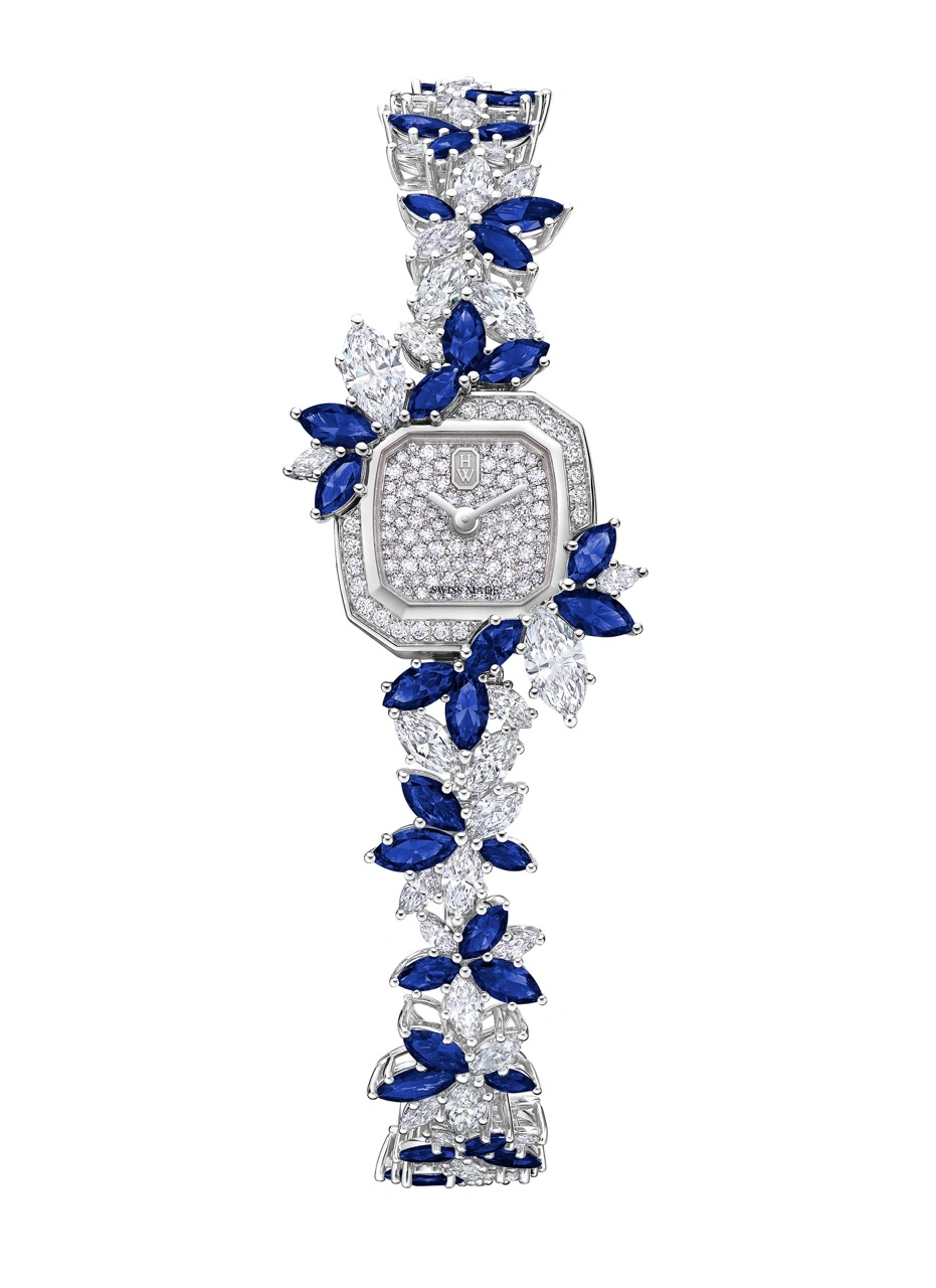 Harry Winston Precious Emerald blue sapphire and diamond platinum watch