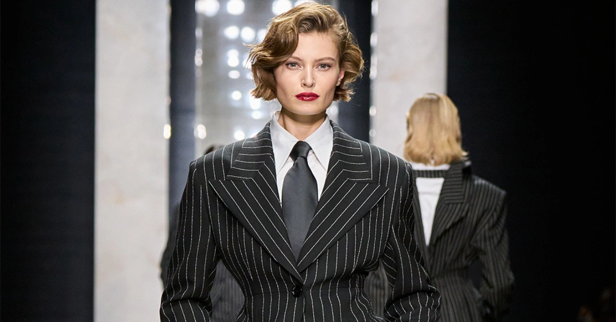 Dolce&Gabbana Women’s Fall/Winter 2026 runway look in black tailoring