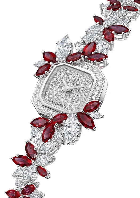 Harry Winston Precious Emerald ruby and diamond high jewelry timepiece