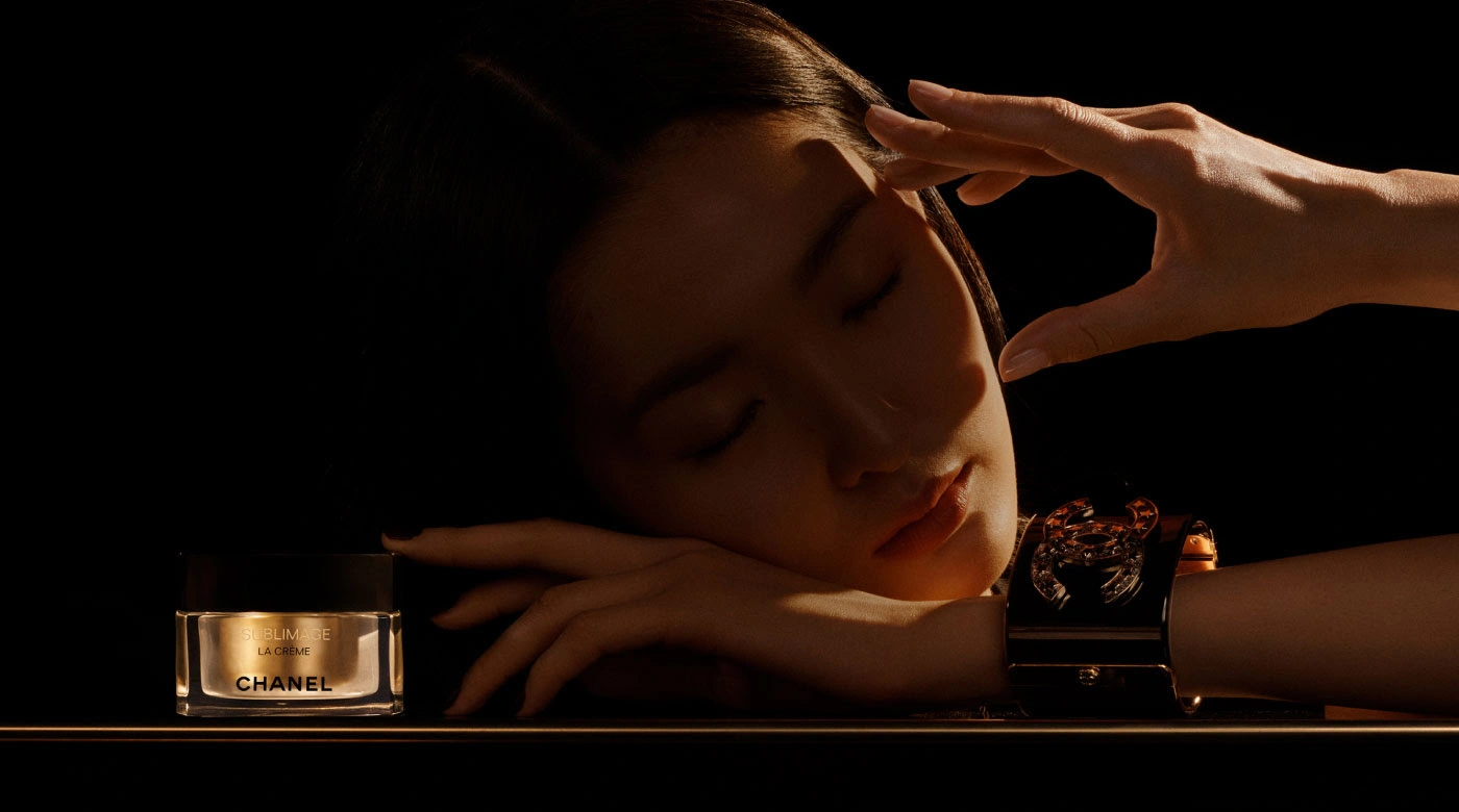 Detail of CHANEL Sublimage products showcasing the luxurious packaging