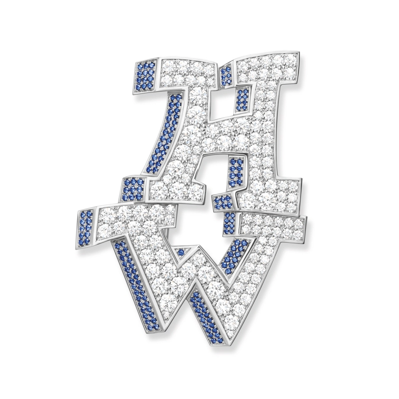 Harry Winston Graffiti H.W. brooch inspired by the SoHo art scene with pink sapphires and Paraiba tourmalines