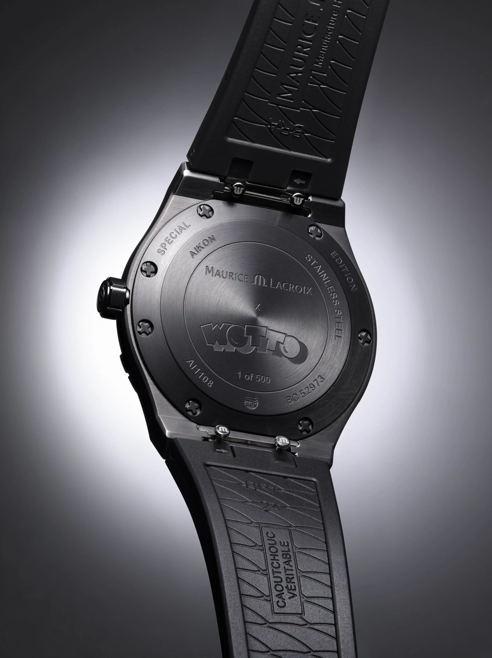 Maurice Lacroix AIKON Quartz Wotto Limited Edition with black rubber strap and pink loops