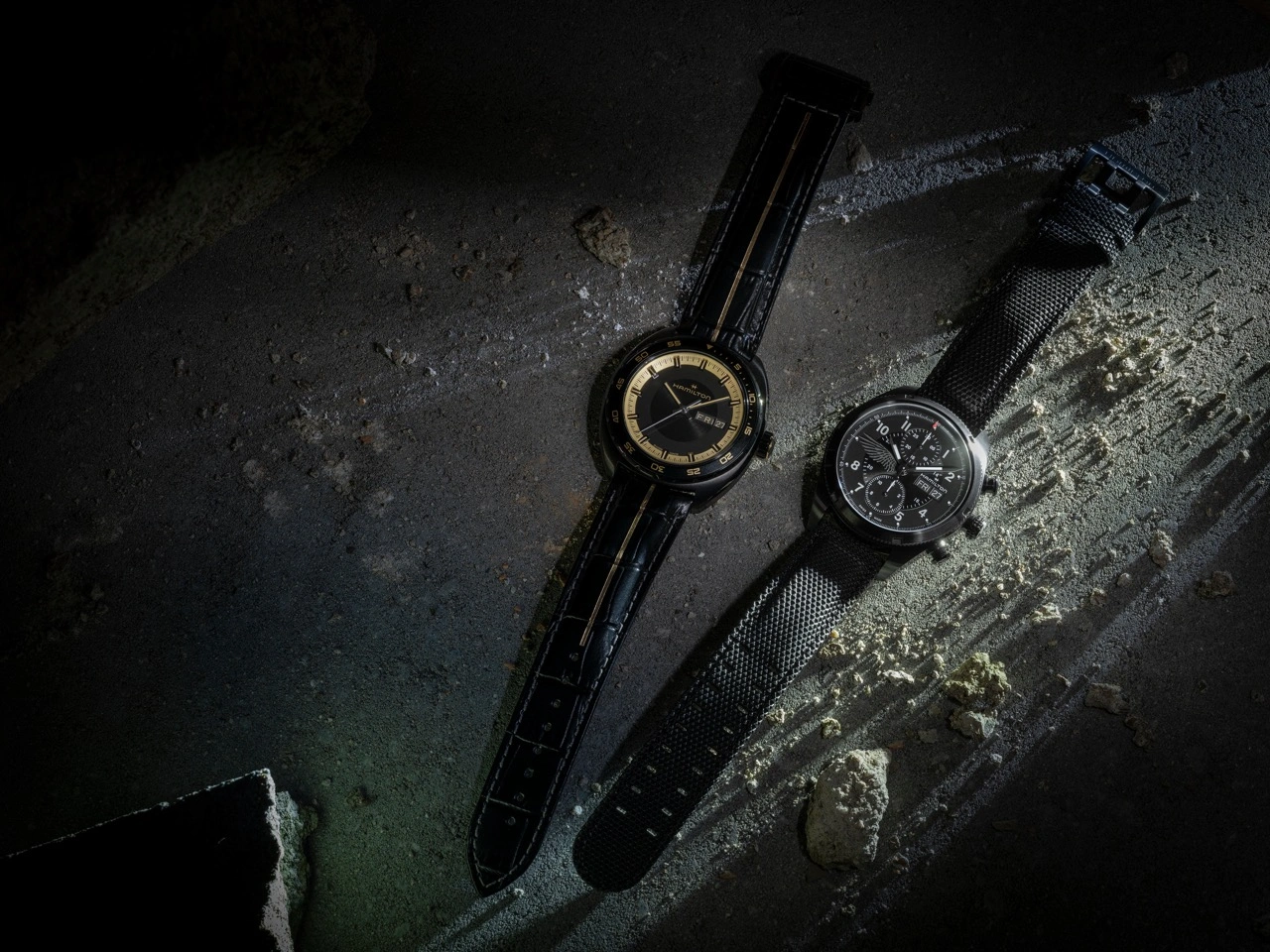 Hamilton American Classic Pan Europ Resident Evil Requiem Limited Edition with gold and noir contrast