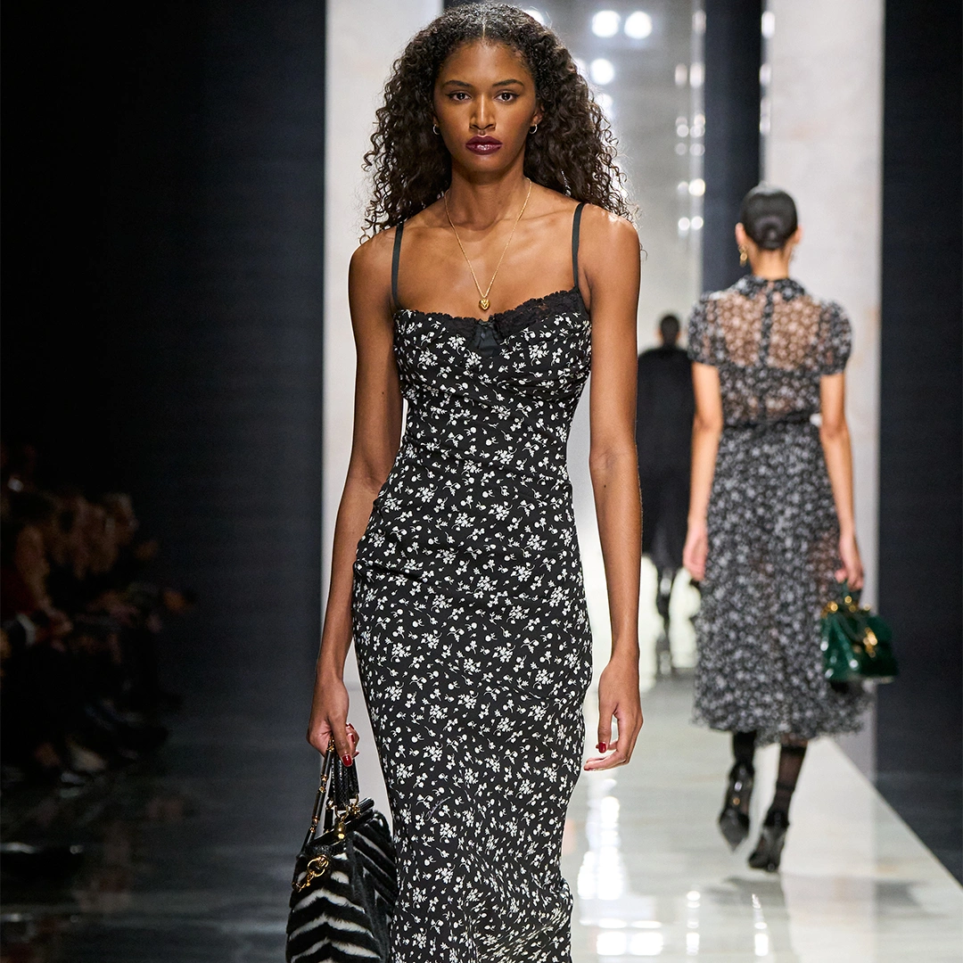 Dolce&Gabbana Fall/Winter 2026 fur-free outerwear silhouette