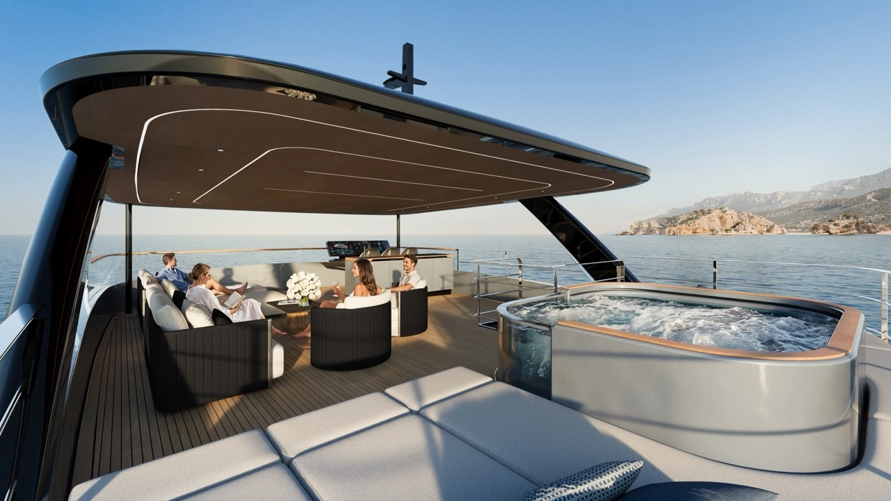 Profile view of the Sunreef ULTIMA 88 luxury catamaran at sea