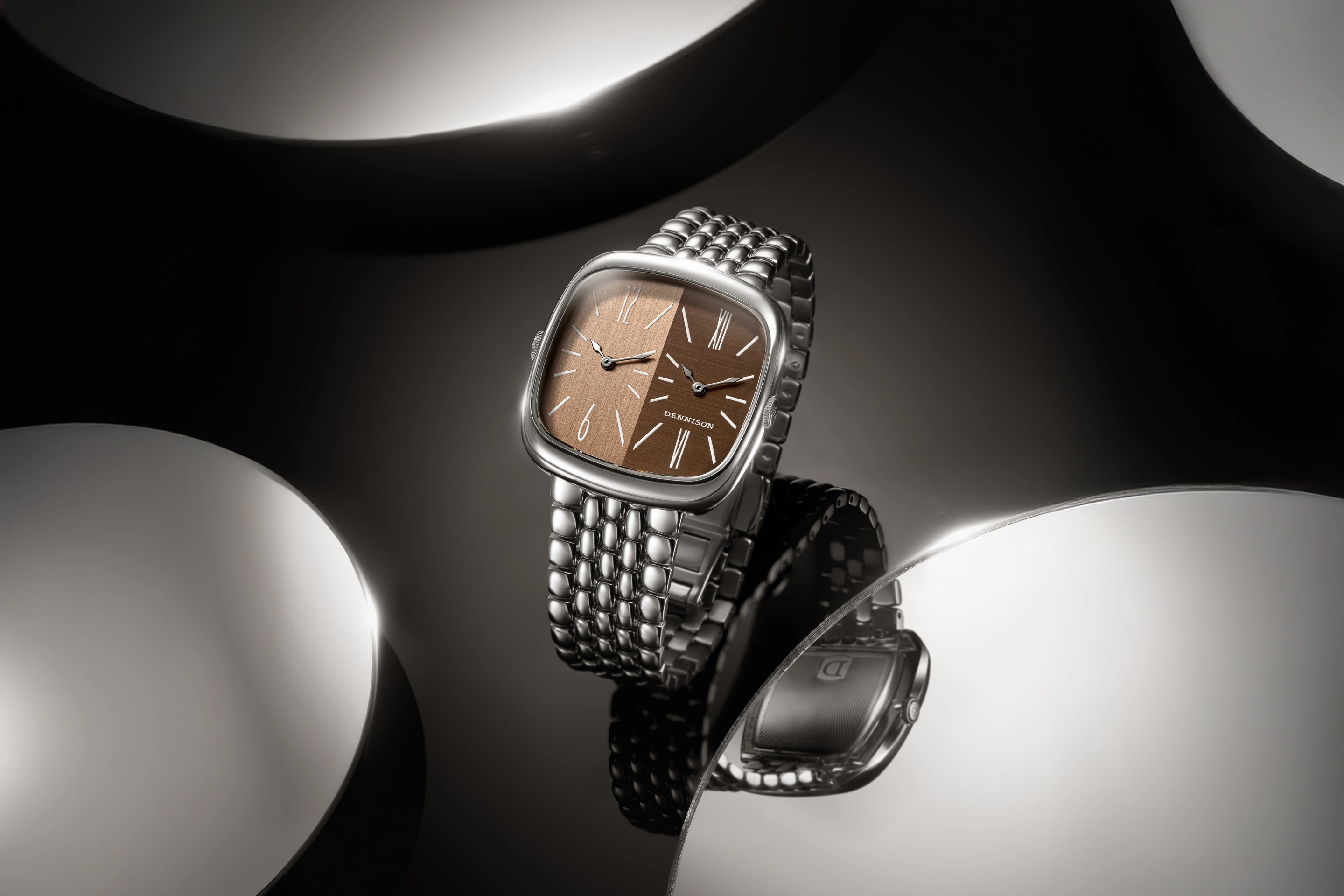 Dennison ALD Dual Time “Shades” Dial showing dual displays and indices