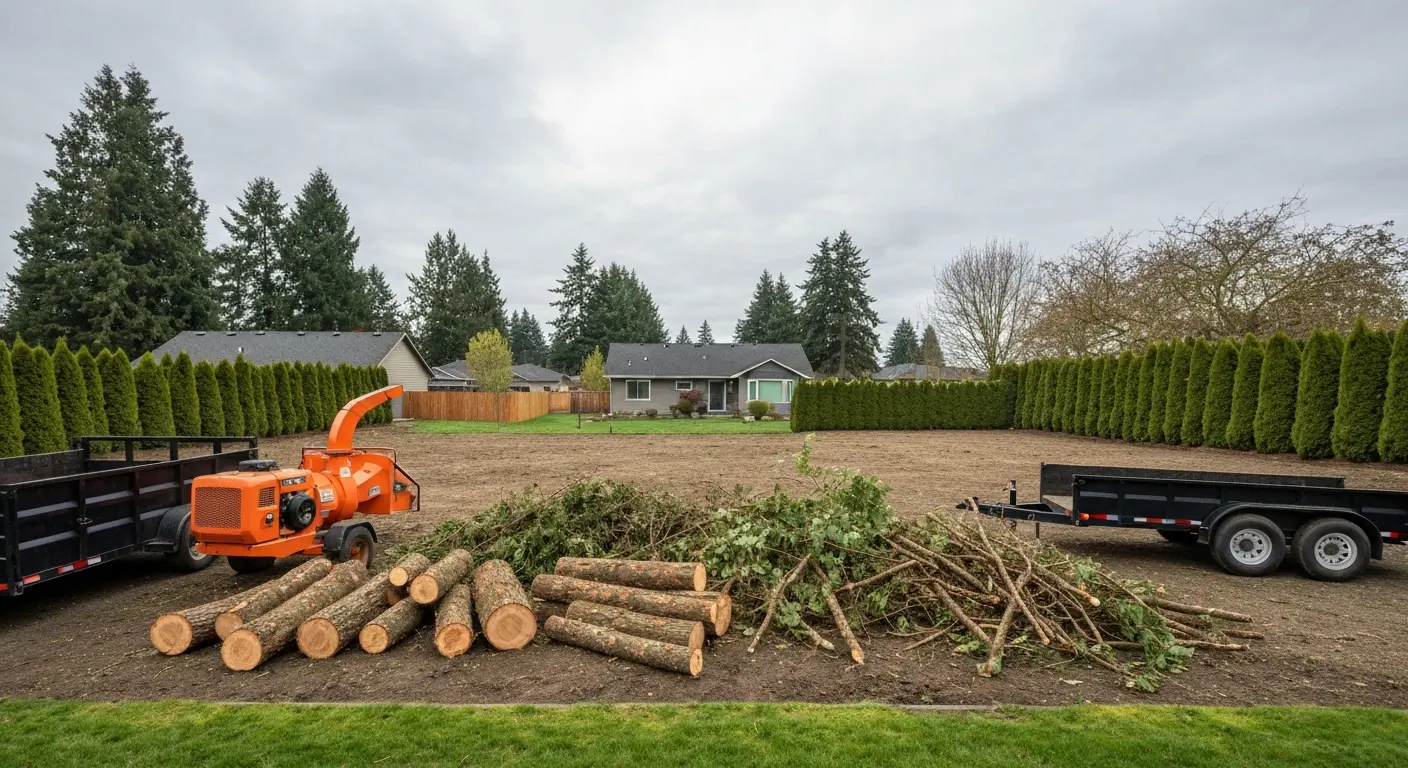 Yard debris and brush removal near Battleground Lake