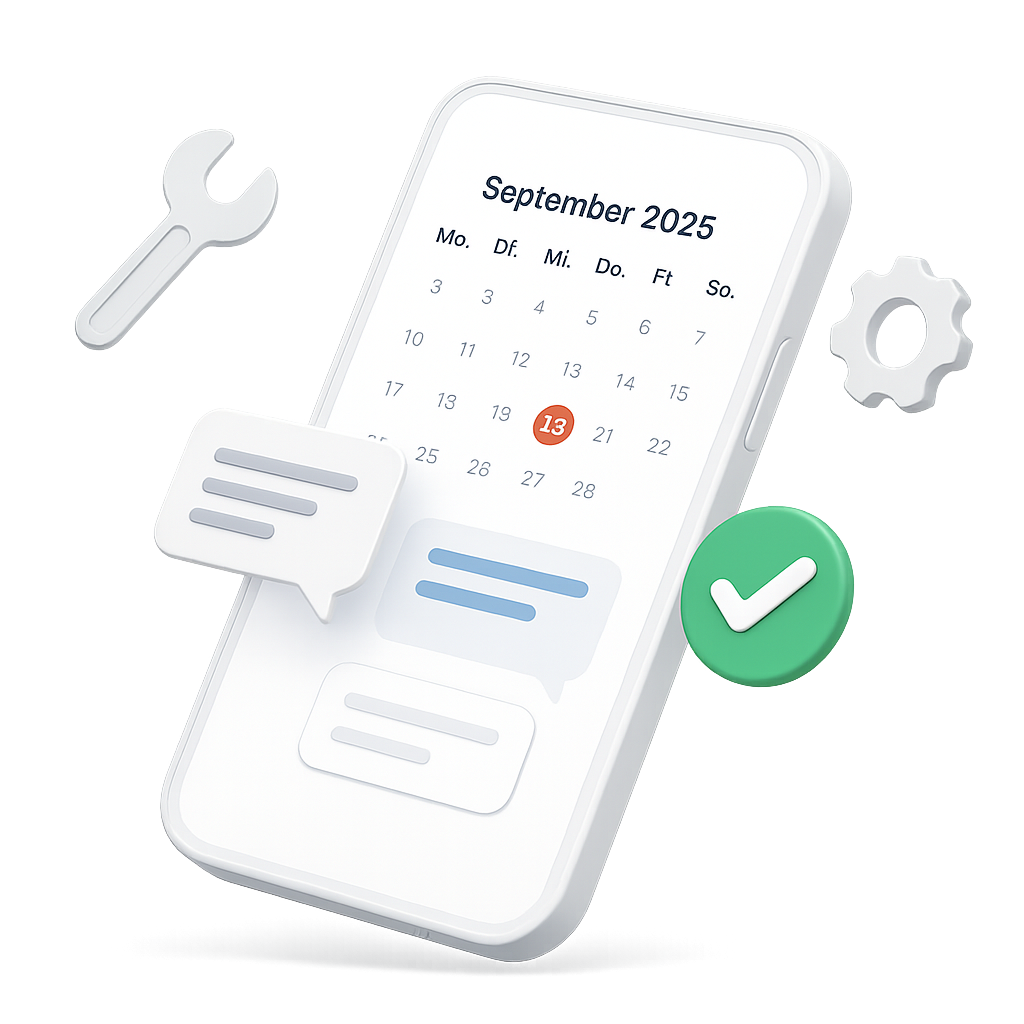 Kalender-App mit automatischer Terminbuchung und Erinnerungen für Beauty Studios
