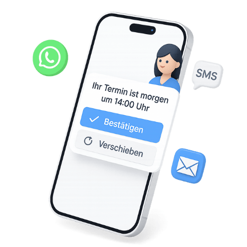 Erinnerungsfunktion per SMS/WhatsApp reduziert Terminausfälle
