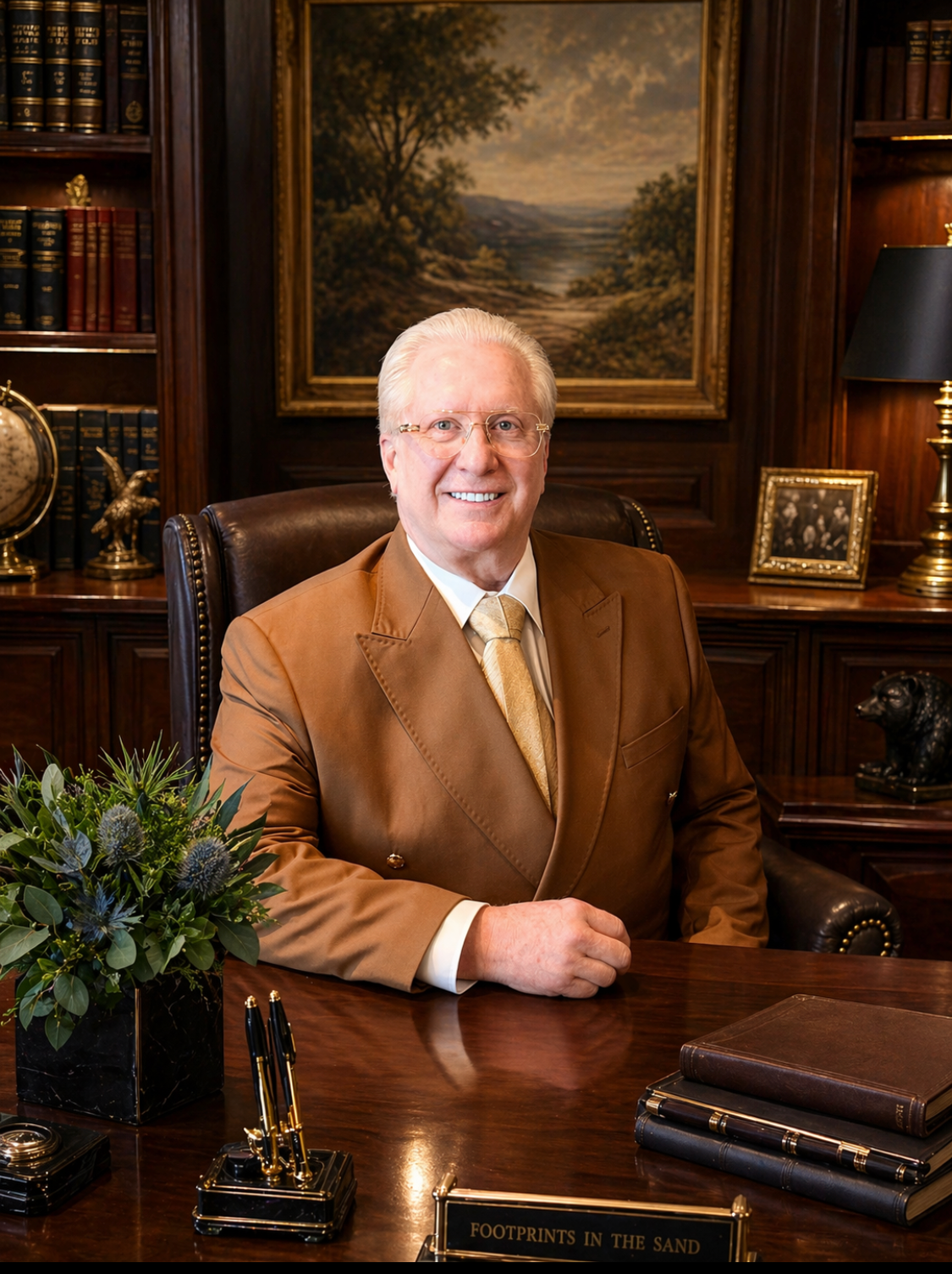 Dr. David Hansen at his desk in his Beverly Hills office