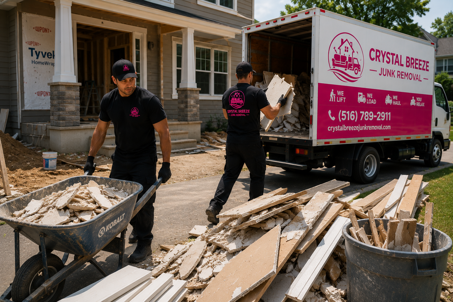 Crystal Breeze crew loading construction debris