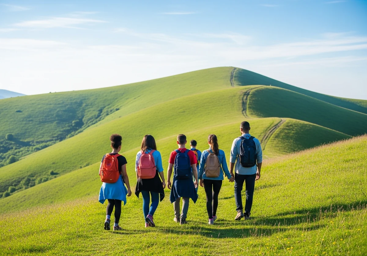 Group on an outdoor walk together