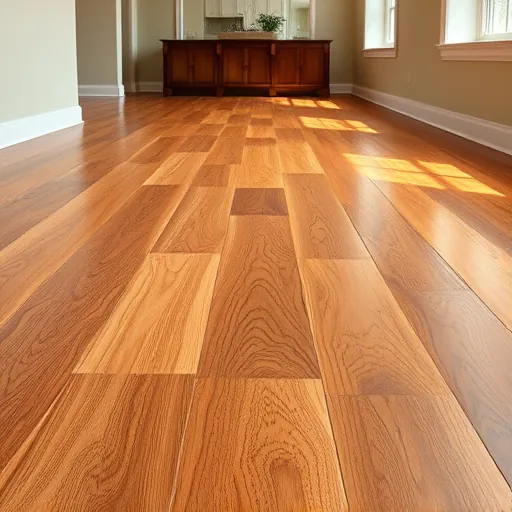 Meticulously finished hardwood flooring with rich wood grain and warm tones in a modern interior, showcasing craftsmanship