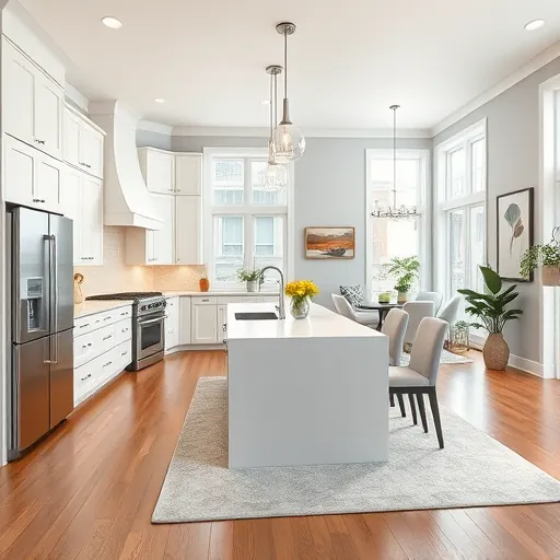 Remodeled kitchen in Sauk Village with modern cabinetry, stainless steel appliances, quartz island, and warm accents.