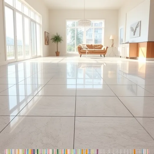 Freshly installed glossy tile flooring in a modern East Chicago interior highlights craftsmanship, natural light reflection, and clean design