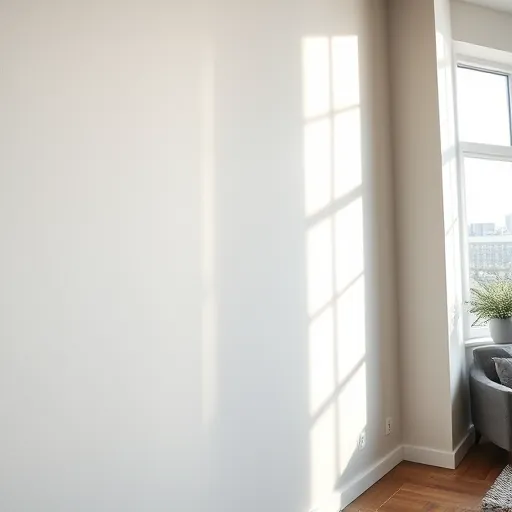 Seamless drywall repair in a well-lit modern interior with smooth painted surface and clean edges perfect for professional spaces