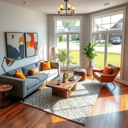 Stylish living room remodel in Orland Park, IL with contemporary furniture and natural light enhancing a welcoming ambiance.