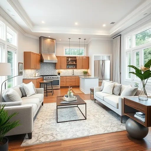 Open-concept living space in Dolton, IL with modern kitchen, elegant furniture, and natural light enhancing decor.
