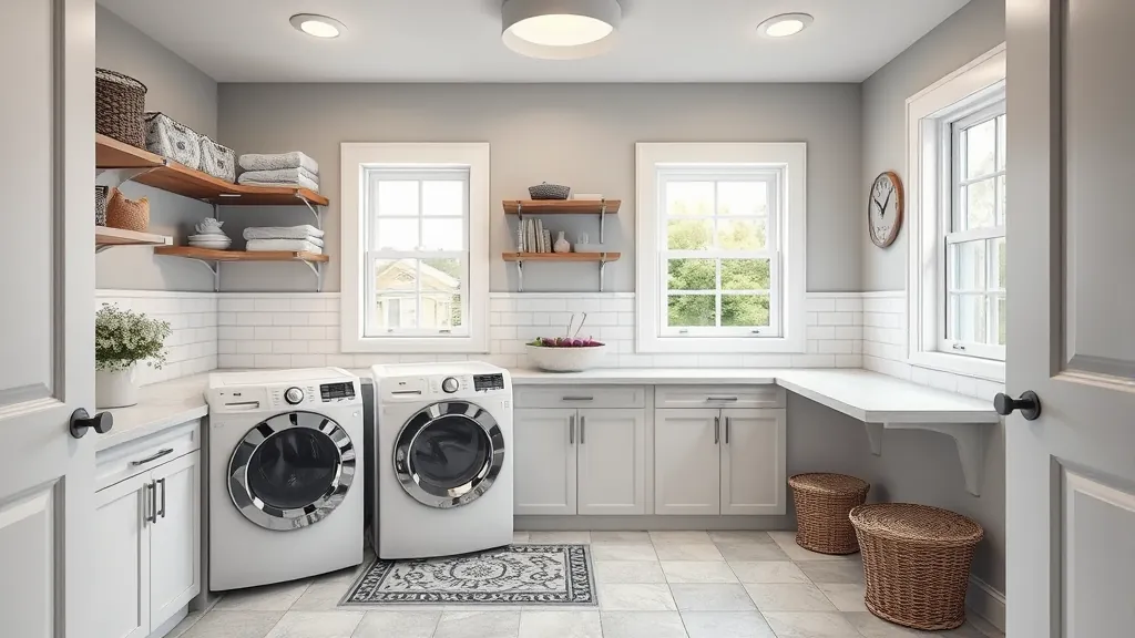 Laundry room remodeling project in East Chicago, IN featuring modern designs and functional layouts.