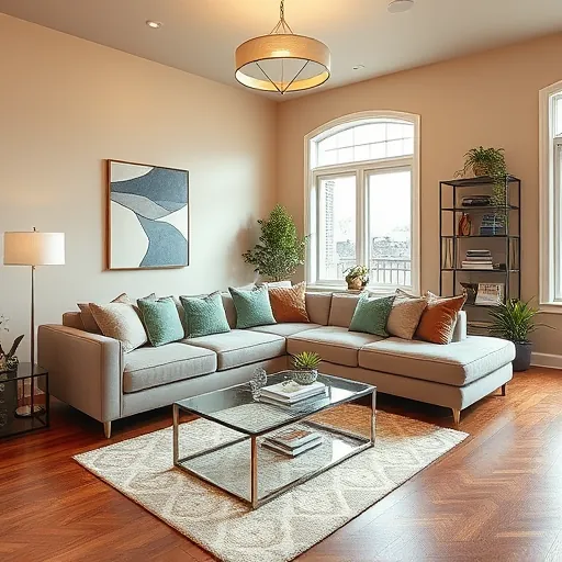 Stylish South Holland IL living room remodel with modern classic design, hardwood floors, large windows, and elegant decor.
