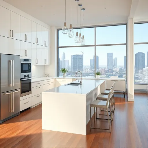 Freshly remodeled East Chicago kitchen featuring modern cabinetry, stainless steel appliances, and a spacious quartz island.