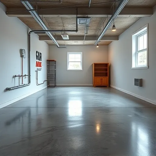 Restored East Chicago basement with dry concrete floors drywall, new plumbing fixtures, tidy storage, and natural light