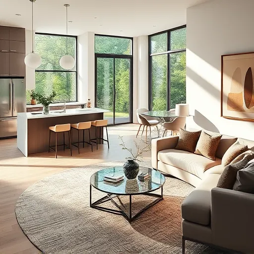Modern remodeled interior in Homewood, IL, featuring gourmet kitchen, open layout, stylish decor, and natural light.