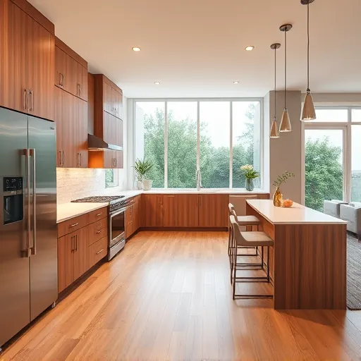 Recently remodeled kitchen in East Chicago features modern cabinetry, quartz countertops, stainless steel appliances, and hardwood floors.