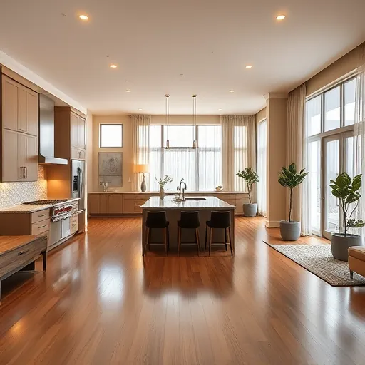 Elegant remodeled interior in Lynwood IL with high ceilings, modern fixtures, polished floors, and stylish furniture.