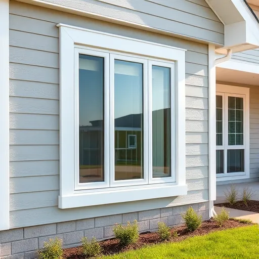 Newly replaced sleek white window with clear glass on modern East Chicago home showing craftsmanship and clean design