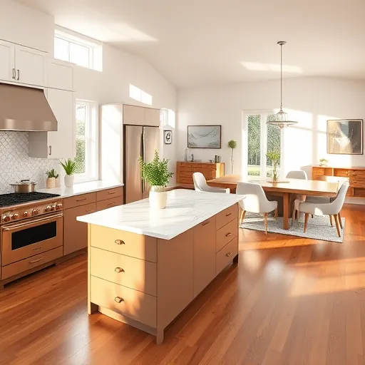 Modern kitchen remodel in Homewood IL featuring sleek cabinetry, high-end appliances, and stylish decor, exuding elegance.